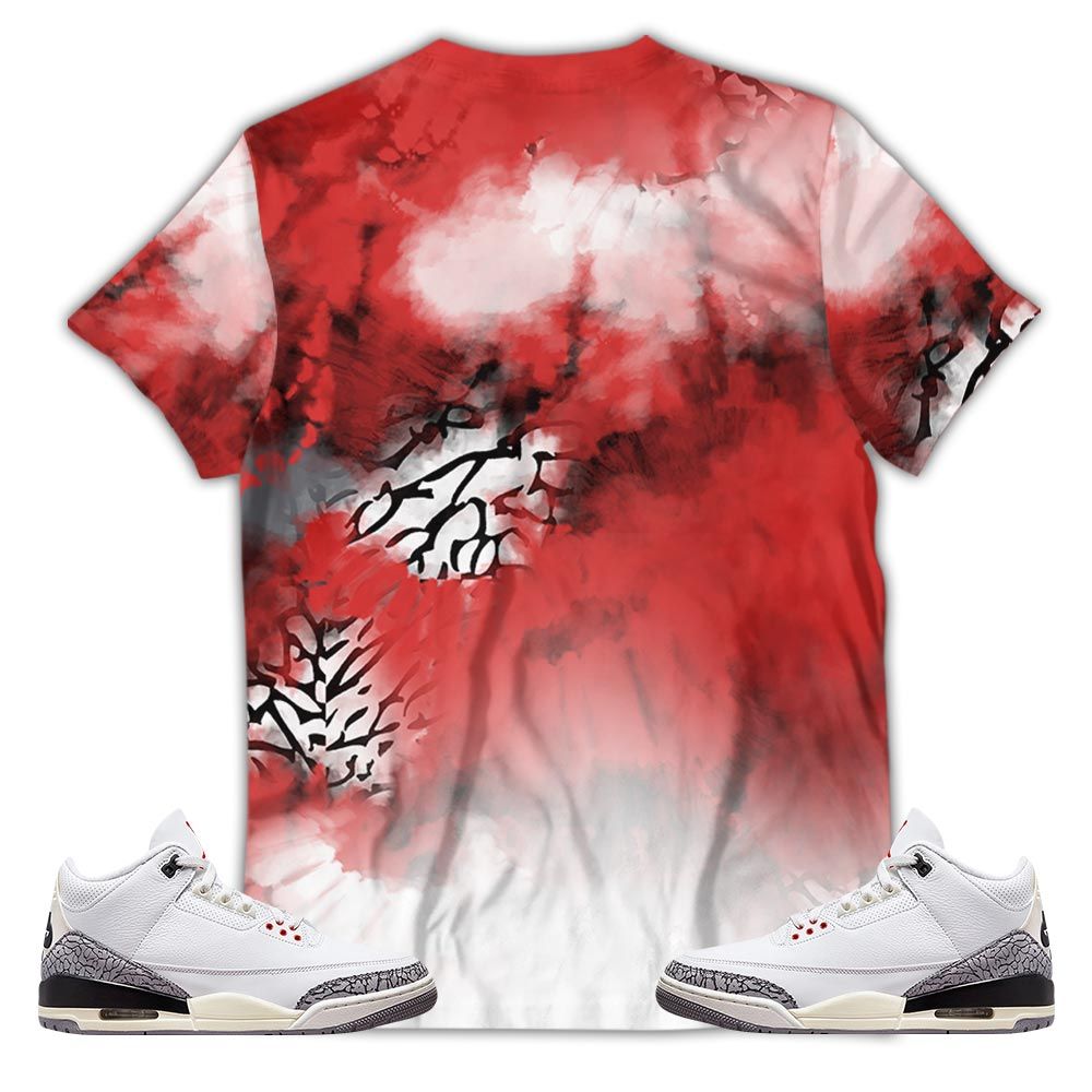 Flintstones Tiedye Sneaker Shirt Match White Cement 3S, Jordan Retro 3 White Cement Hoodie Sweatshirt Tee All Over Print MKO Shirt