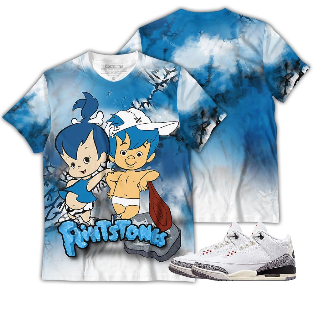 Flintstones Tiedye Sneaker Shirt Match Wizards 3S, Jordan Retro 3 Wizards Hoodie Sweatshirt Tee All Over Print MKO Shirt