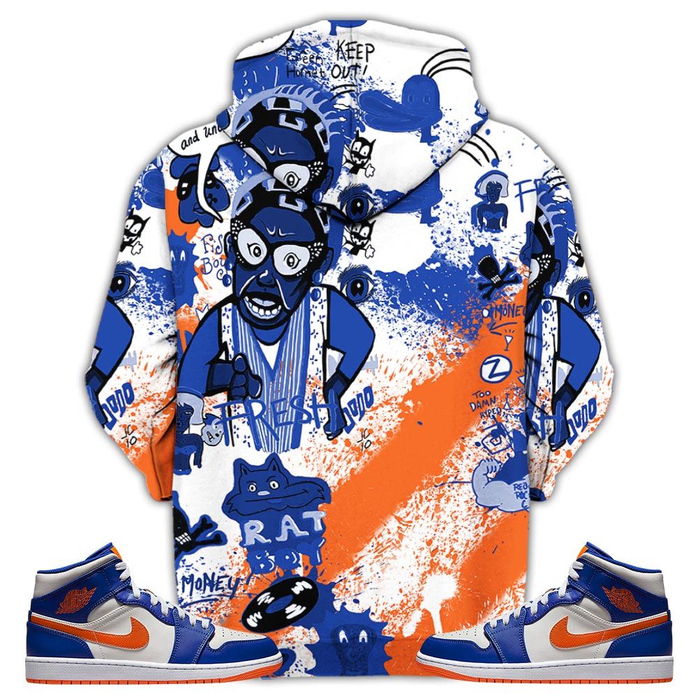 Fp Lick Jordan Sneaker Shirt Match Mid Knicks 1S, Jordan 1 Mid Knicks Hoodie Sweatshirt Tee All Over Print MKO Shirt