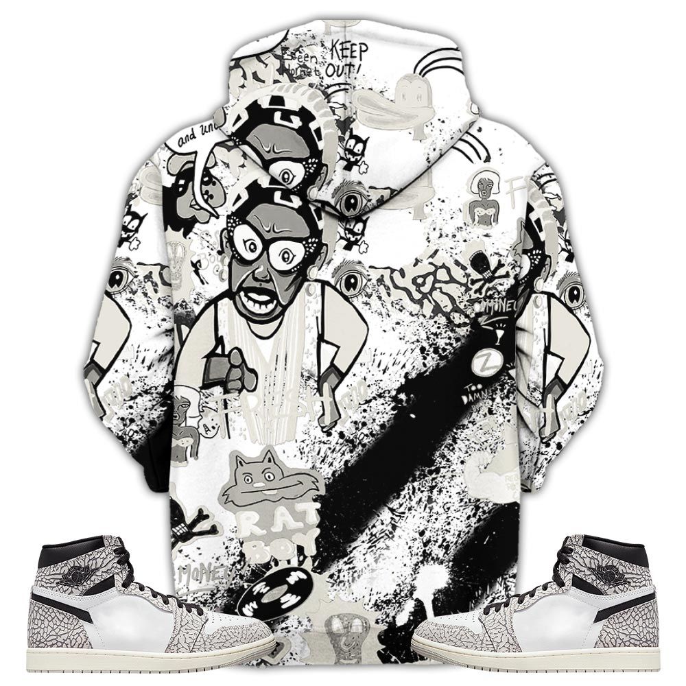 Fp Lick Jordan Sneaker Shirt Match Og Elephant 1S, Jordan 1 White Cement Hoodie Sweatshirt Tee All Over Print MKO Shirt