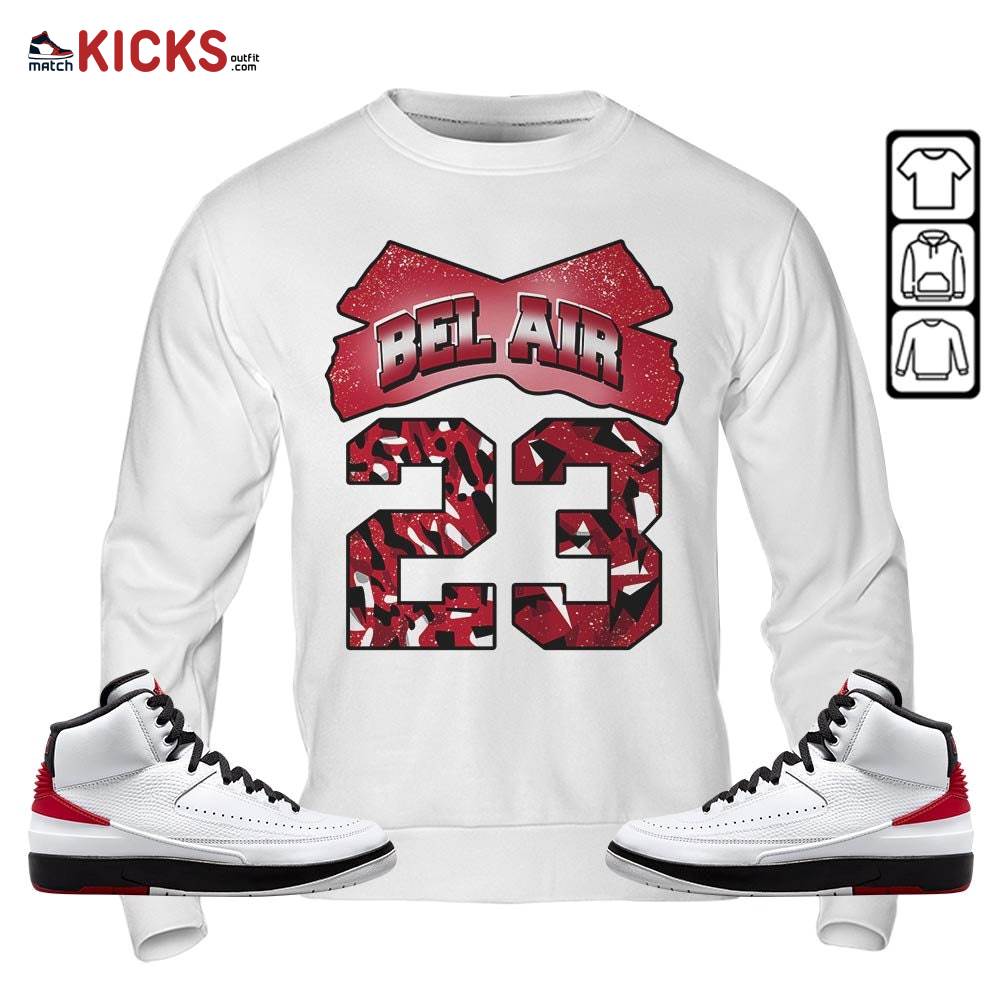 Fresh Bel Air Number 23 Sneaker Shirt Match 2 Chicago Varsity Red, Jordan Retro 2 Chicago MKO Sweatshirt Fresh Bel Air Number 23 Sneaker Shirt Match 2 Chicago Varsity Red, Jordan Retro 2 Chicago MKO Sweatshirt