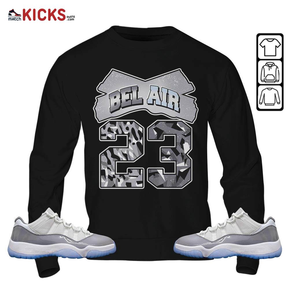 Fresh Bel Air Number 23 Sneaker Shirt Match Cement Grey 11s, Jordan 11 Low Cement Grey MKO T-Shirt Fresh Bel Air Number 23 Sneaker Shirt Match Cement Grey 11s, Jordan 11 Low Cement Grey MKO T-Shirt