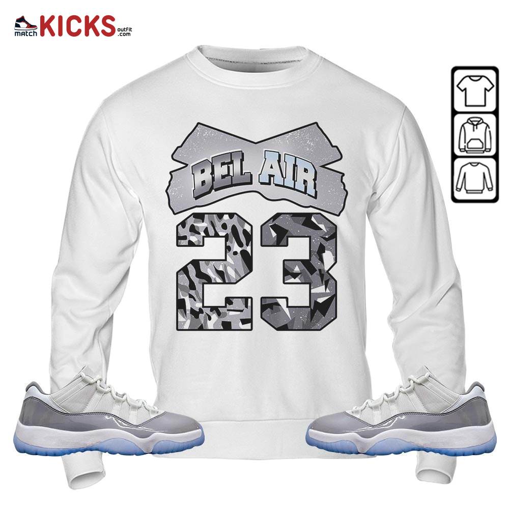 Fresh Bel Air Number 23 Sneaker Shirt Match Cement Grey 11s, Jordan 11 Low Cement Grey MKO T-Shirt Fresh Bel Air Number 23 Sneaker Shirt Match Cement Grey 11s, Jordan 11 Low Cement Grey MKO T-Shirt