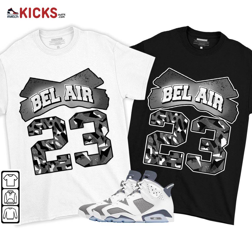 Fresh Bel Air Number 23 Sneaker Shirt Match Retro Cool Grey 6s, Jordan 6 Cool Grey MKO T-Shirt Fresh Bel Air Number 23 Sneaker Shirt Match Retro Cool Grey 6s, Jordan 6 Cool Grey MKO T-Shirt