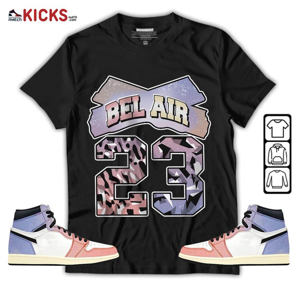 Fresh Bel Air Number 23 Sneaker Shirt Match Retro Skyline 1s, Jordan 1 High OG Skyline MKO Hoodie