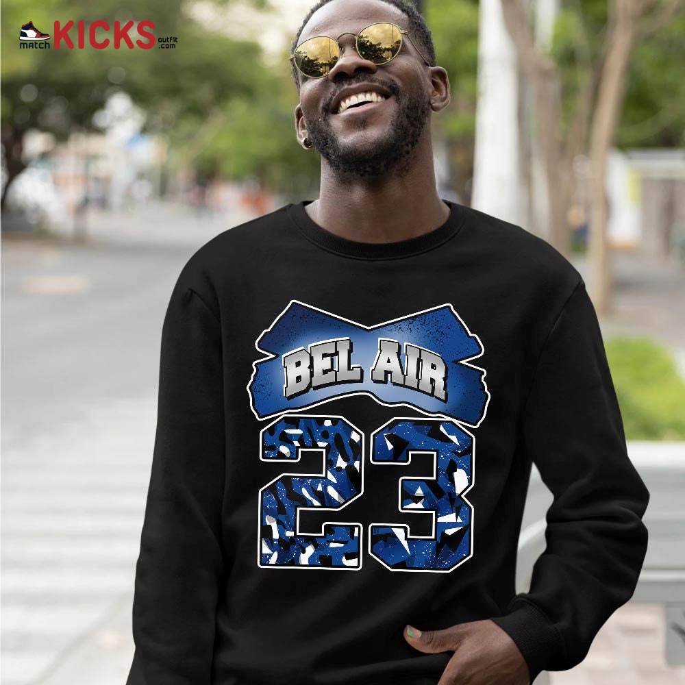 Fresh Bel Air Number 23 Sneaker Shirt Match True Blue 1s, Jordan 1 High OG True Blue MKO T-Shirt Fresh Bel Air Number 23 Sneaker Shirt Match True Blue 1s, Jordan 1 High OG True Blue MKO T-Shirt