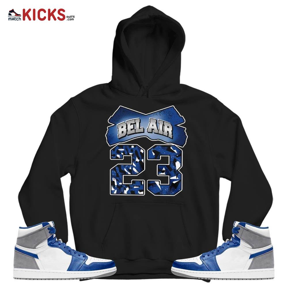 Fresh Bel Air Number 23 Sneaker Shirt Match True Blue 1s, Jordan 1 High OG True Blue MKO T-Shirt Fresh Bel Air Number 23 Sneaker Shirt Match True Blue 1s, Jordan 1 High OG True Blue MKO T-Shirt