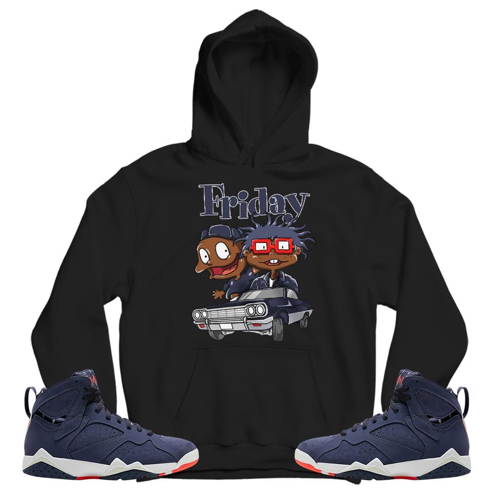 Friday Cartoon 90s Sneaker Shirt Match 7 Neutral Indigo, Jordan 7 Quai 54 MKO T-Shirt