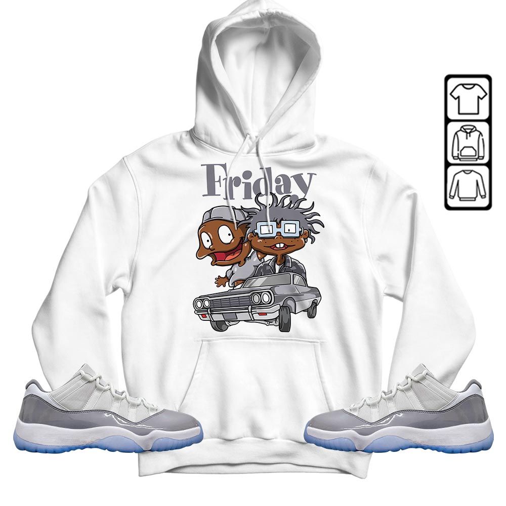 Friday Cartoon 90s Sneaker Shirt Match Cement Grey 11s, Jordan 11 Low Cement Grey MKO T-Shirt