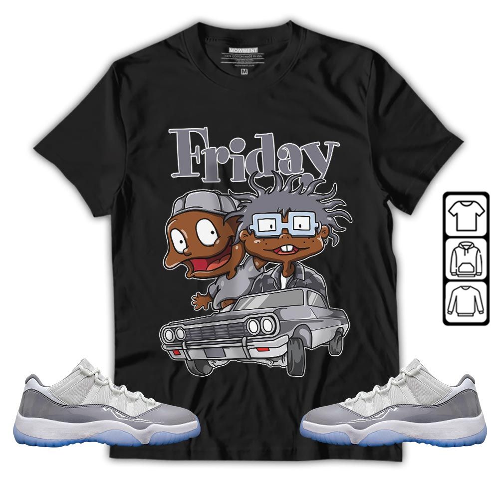 Friday Cartoon 90s Sneaker Shirt Match Cement Grey 11s, Jordan 11 Low Cement Grey MKO T-Shirt