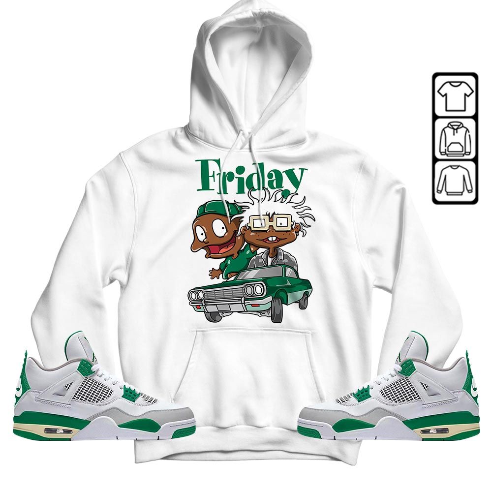 Friday Cartoon 90s Sneaker Shirt Match Retro Pine Green 4s, Jordan 4 Pine Green MKO T-Shirt