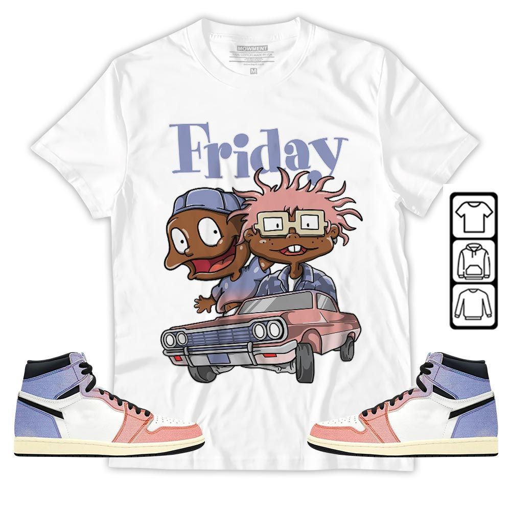 Friday Cartoon 90s Sneaker Shirt Match Retro Skyline 1s, Jordan 1 High OG Skyline MKO T-Shirt