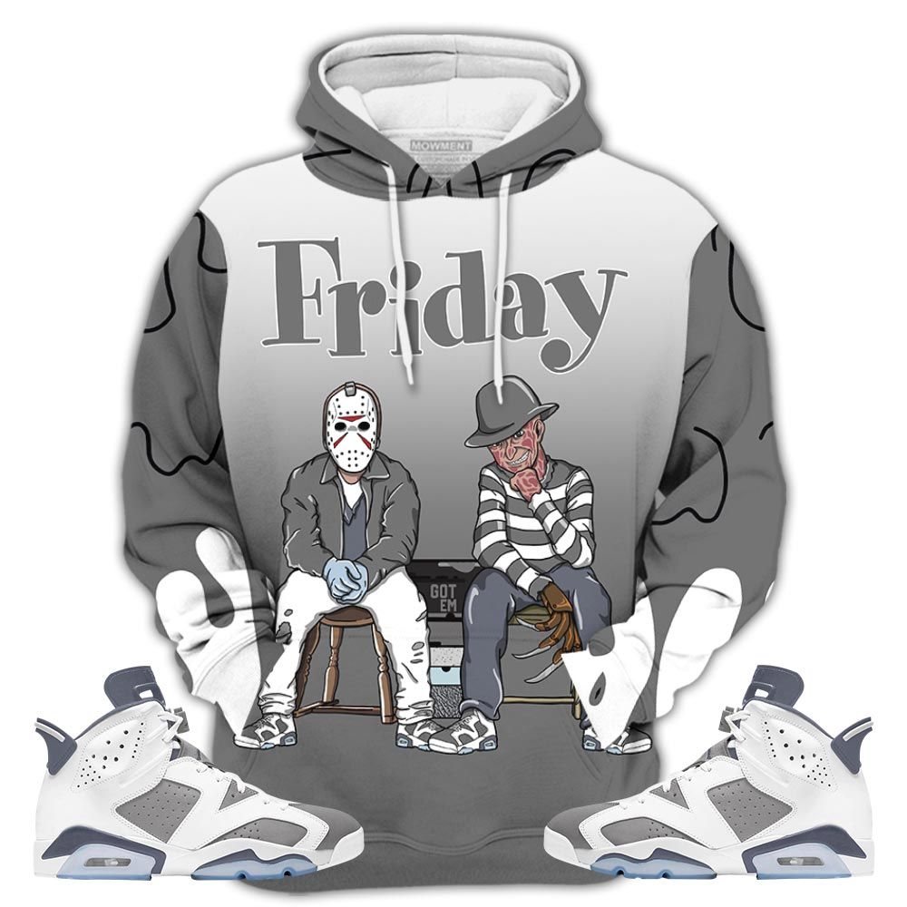 Friday Horror 02 Sneaker Shirt Match Retro Cool Grey 6S, Jordan 6 Cool Grey Hoodie Sweatshirt Tee All Over Print MKO Shirt