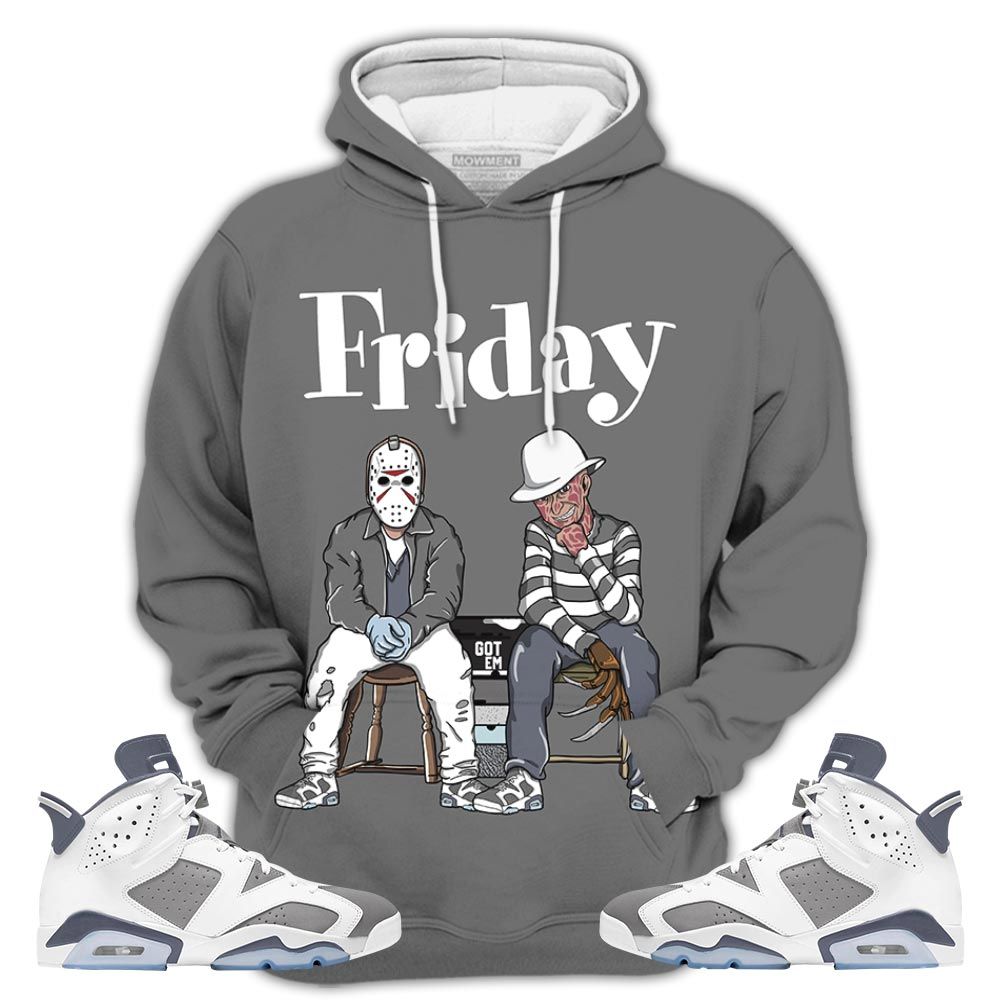 Friday Horror 05 Sneaker Shirt Match Retro Cool Grey 6S, Jordan 6 Cool Grey Hoodie Sweatshirt Tee All Over Print MKO Shirt