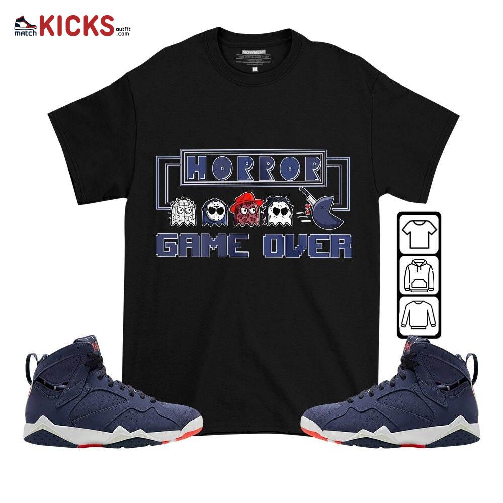 Friday Horror Pixer Sneaker Shirt Match 7 Neutral Indigo, Jordan 7 Quai 54 MKO T-Shirt