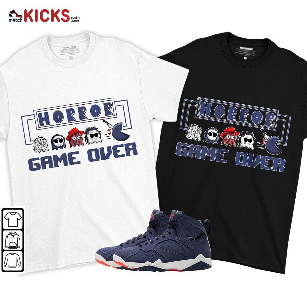 Friday Horror Pixer Sneaker Shirt Match 7 Neutral Indigo, Jordan 7 Quai 54 MKO T-Shirt