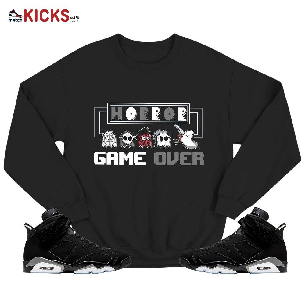 Friday Horror Pixer Sneaker Shirt Match Black Chrome 6s, Jordan 6 Black Chrome MKO T-Shirt Friday Horror Pixer Sneaker Shirt Match Black Chrome 6s, Jordan 6 Black Chrome MKO T-Shirt