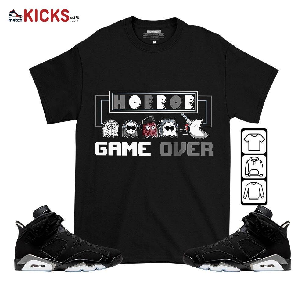 Friday Horror Pixer Sneaker Shirt Match Black Chrome 6s, Jordan 6 Black Chrome MKO T-Shirt Friday Horror Pixer Sneaker Shirt Match Black Chrome 6s, Jordan 6 Black Chrome MKO T-Shirt