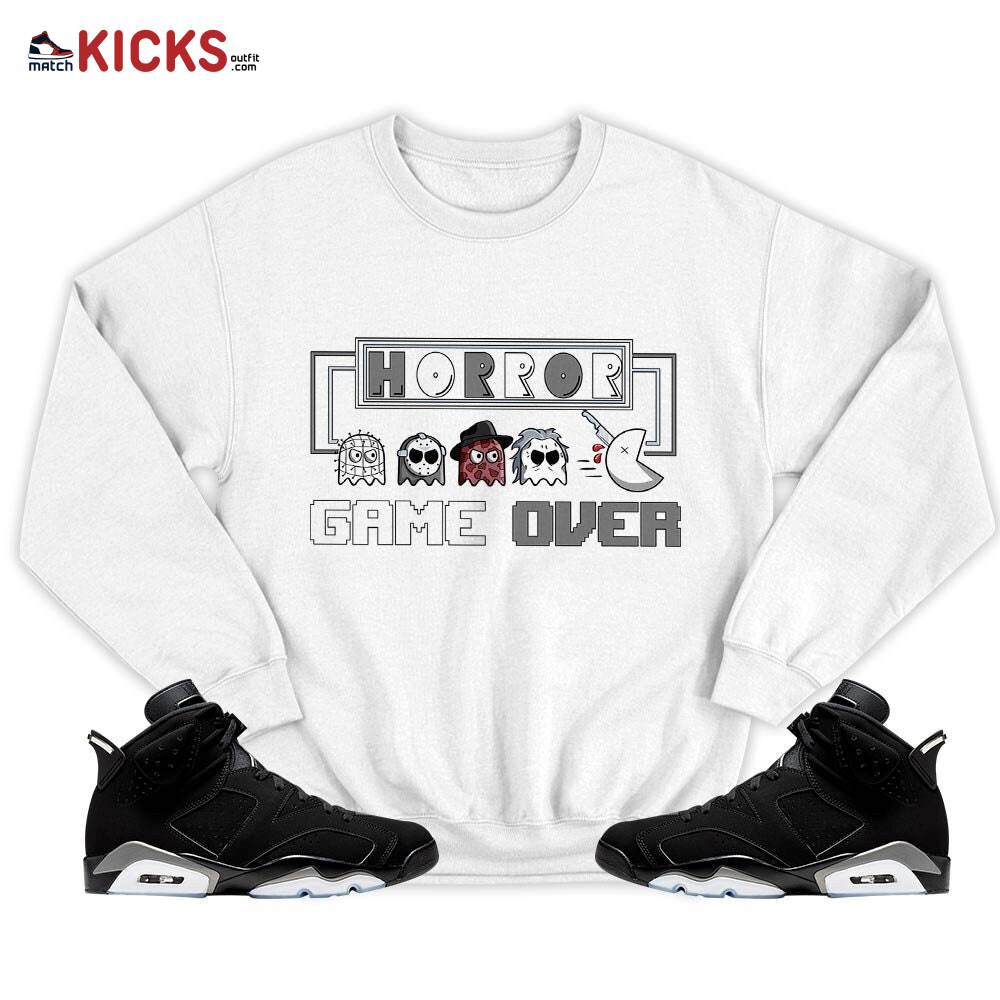 Friday Horror Pixer Sneaker Shirt Match Black Chrome 6s, Jordan 6 Black Chrome MKO T-Shirt Friday Horror Pixer Sneaker Shirt Match Black Chrome 6s, Jordan 6 Black Chrome MKO T-Shirt