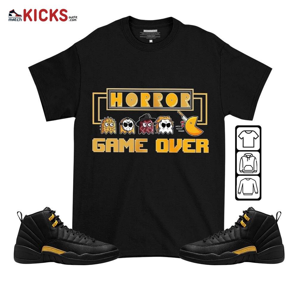 Friday Horror Pixer Sneaker Shirt Match Black Taxi 12s, Jordan 12 Retro Black Taxi MKO T-Shirt