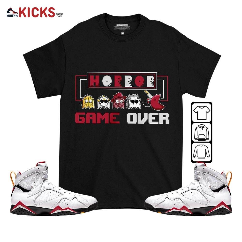 Friday Horror Pixer Sneaker Shirt Match Cardinal 7s, Jordan 7 Retro Cardinal MKO T-Shirt