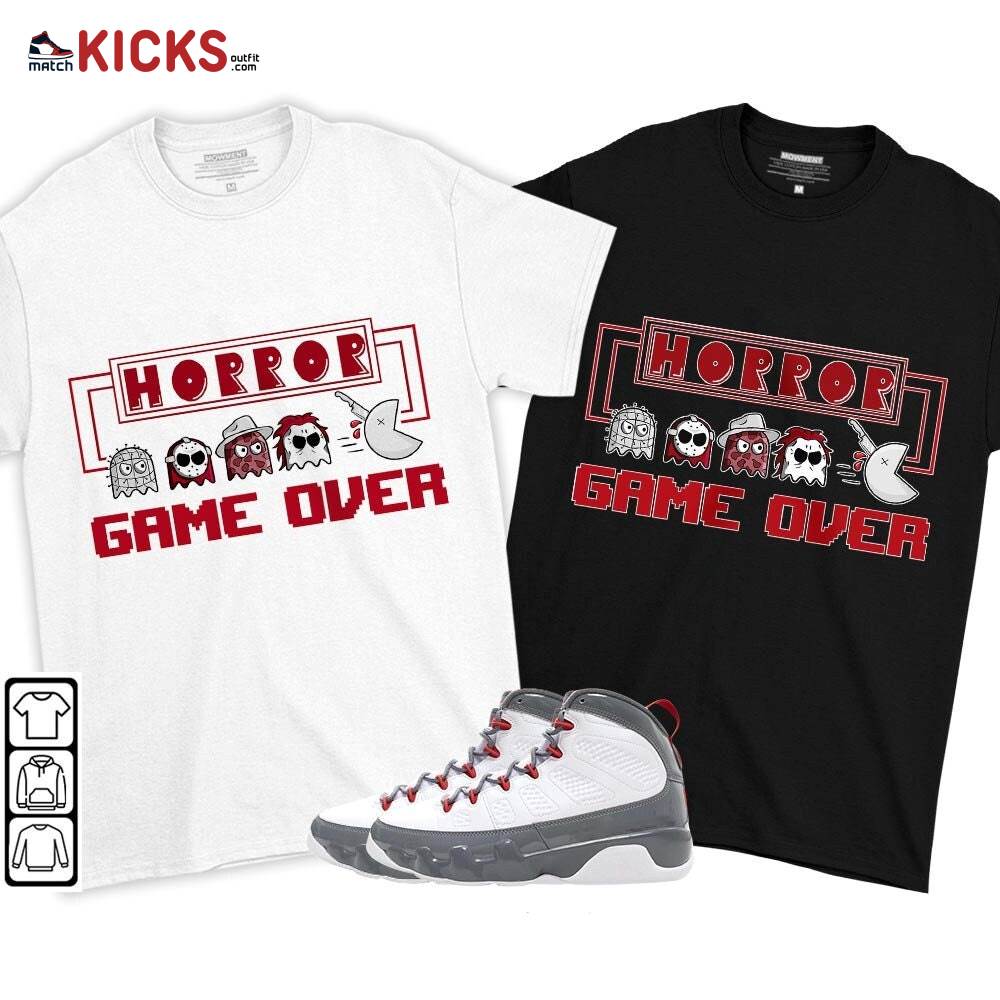 Friday Horror Pixer Sneaker Shirt Match Fire Red 9s, Jordan 9 Retro Fire Red MKO T-Shirt Friday Horror Pixer Sneaker Shirt Match Fire Red 9s, Jordan 9 Retro Fire Red MKO T-Shirt