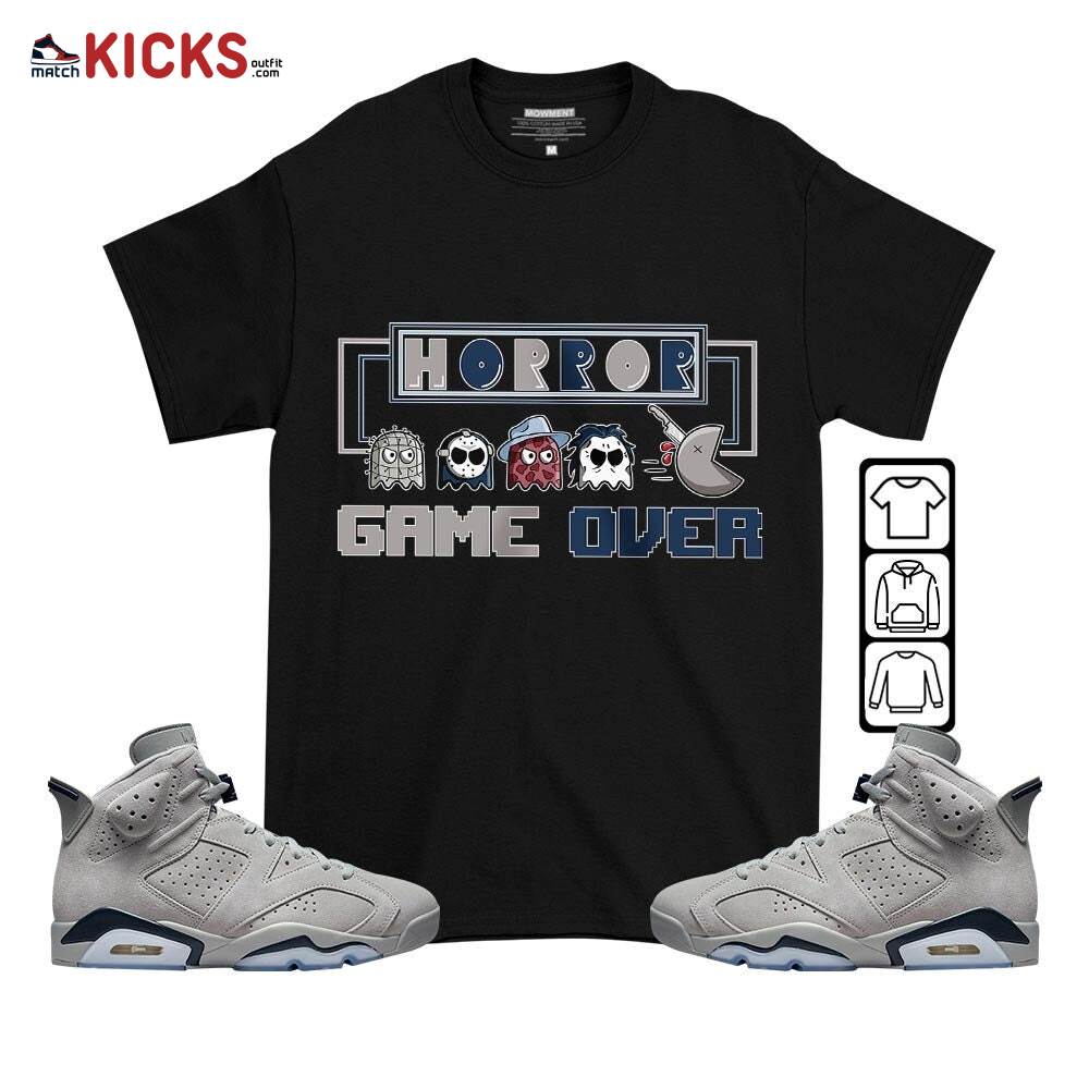 Friday Horror Pixer Sneaker Shirt Match Georgetown 6s, Jordan 6 Retro Georgetown MKO T-Shirt