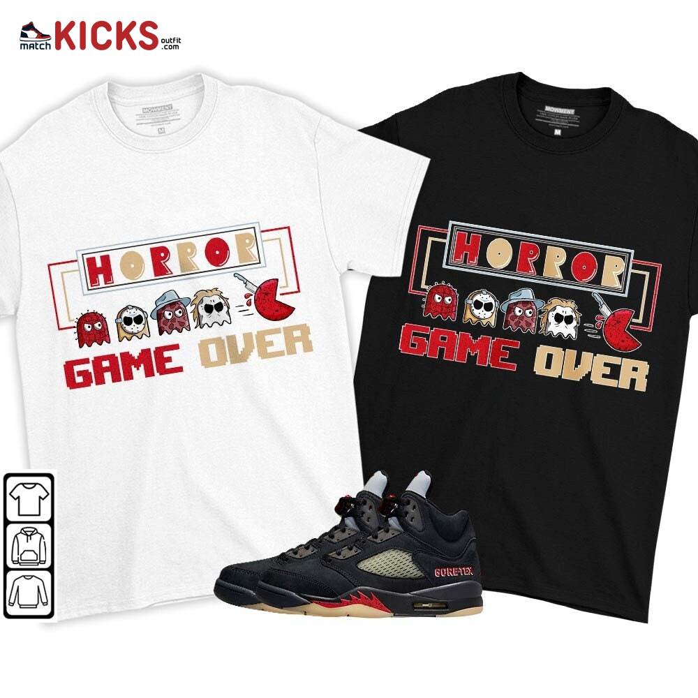 Friday Horror Pixer Sneaker Shirt Match Gore-Tex 5s, Jordan 5 GORE-TEX Off Noir MKO T-Shirt Friday Horror Pixer Sneaker Shirt Match Gore-Tex 5s, Jordan 5 GORE-TEX Off Noir MKO T-Shirt