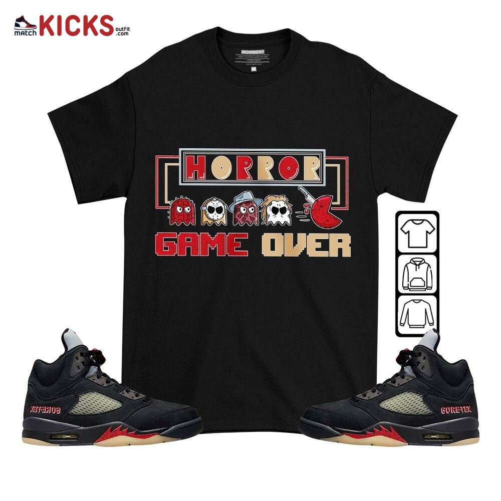 Friday Horror Pixer Sneaker Shirt Match Gore-Tex 5s, Jordan 5 GORE-TEX Off Noir MKO T-Shirt