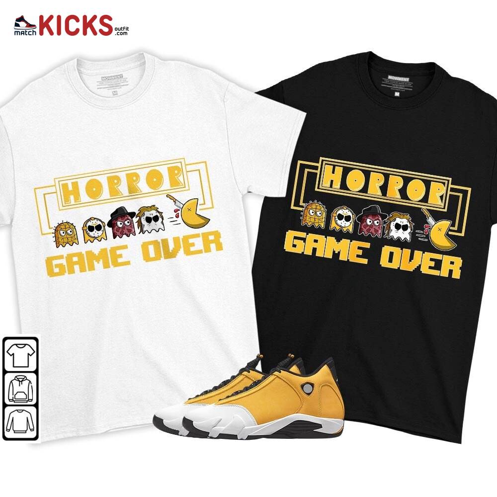 Friday Horror Pixer Sneaker Shirt Match Light Ginger 14s, Jordan 14 Retro Light Ginger MKO T-Shirt Friday Horror Pixer Sneaker Shirt Match Light Ginger 14s, Jordan 14 Retro Light Ginger MKO T-Shirt