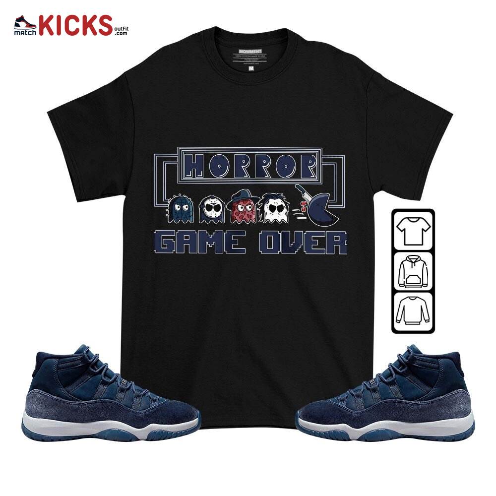 Friday Horror Pixer Sneaker Shirt Match Midnight Navy 11s, Jordan 11 Retro Midnight Navy MKO T-Shirt