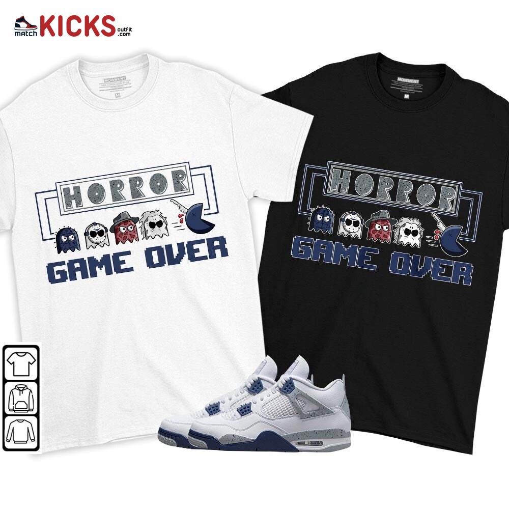 Friday Horror Pixer Sneaker Shirt Match Midnight Navy 4s, Jordan 4 Retro Midnight Navy MKO T-Shirt Friday Horror Pixer Sneaker Shirt Match Midnight Navy 4s, Jordan 4 Retro Midnight Navy MKO T-Shirt