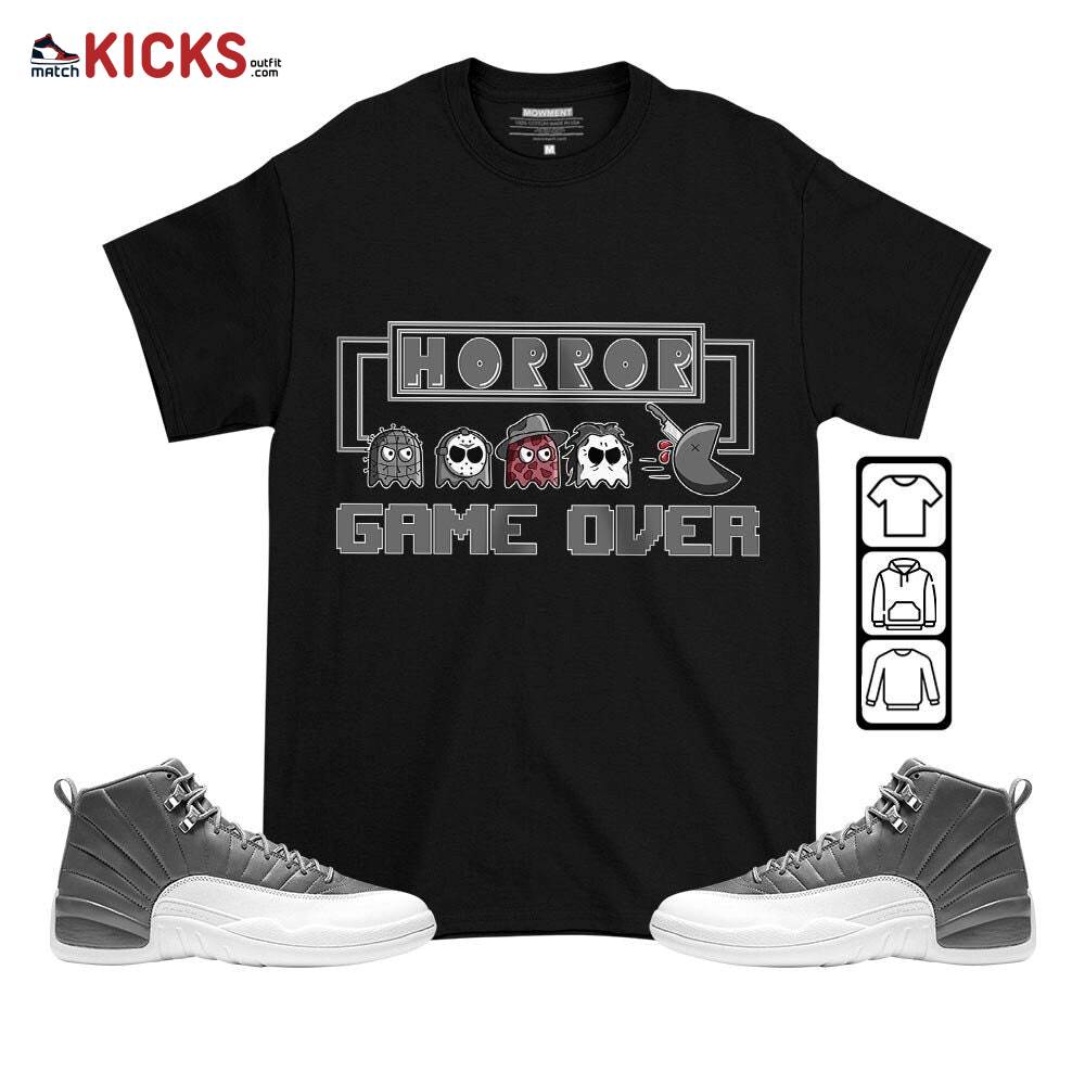 Friday Horror Pixer Sneaker Shirt Match Retro Stealth 12s, Jordan 12 Retro Stealth MKO T-Shirt