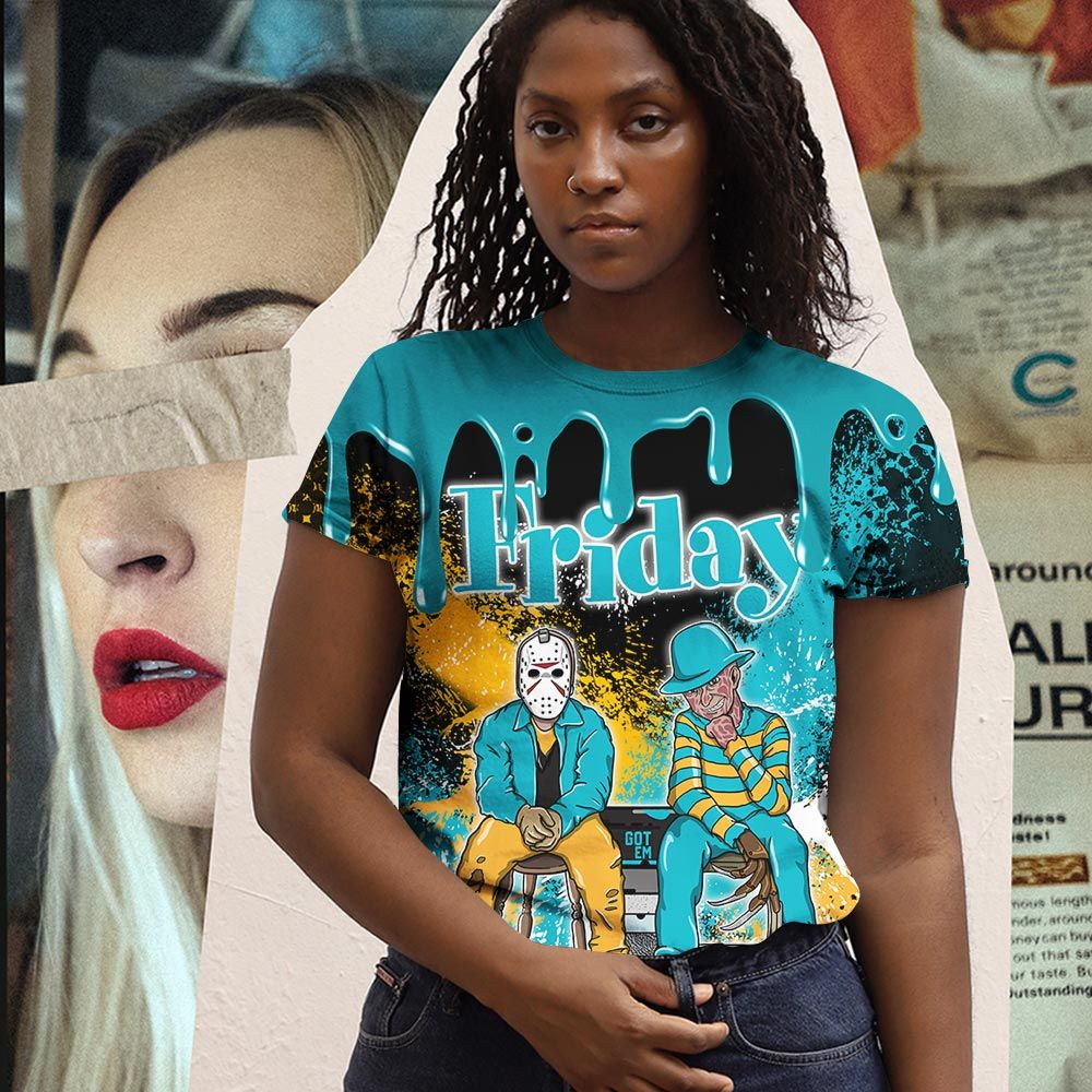 Friday Horror Sneaker Shirt Match 2023 Retro Aqua 5S, Jordan 5 Aqua Hoodie Sweatshirt Tee All Over Print MKO Shirt Friday Horror Sneaker Shirt Match 2023 Retro Aqua 5S, Jordan 5 Aqua Hoodie Sweatshirt Tee All Over Print MKO Shirt