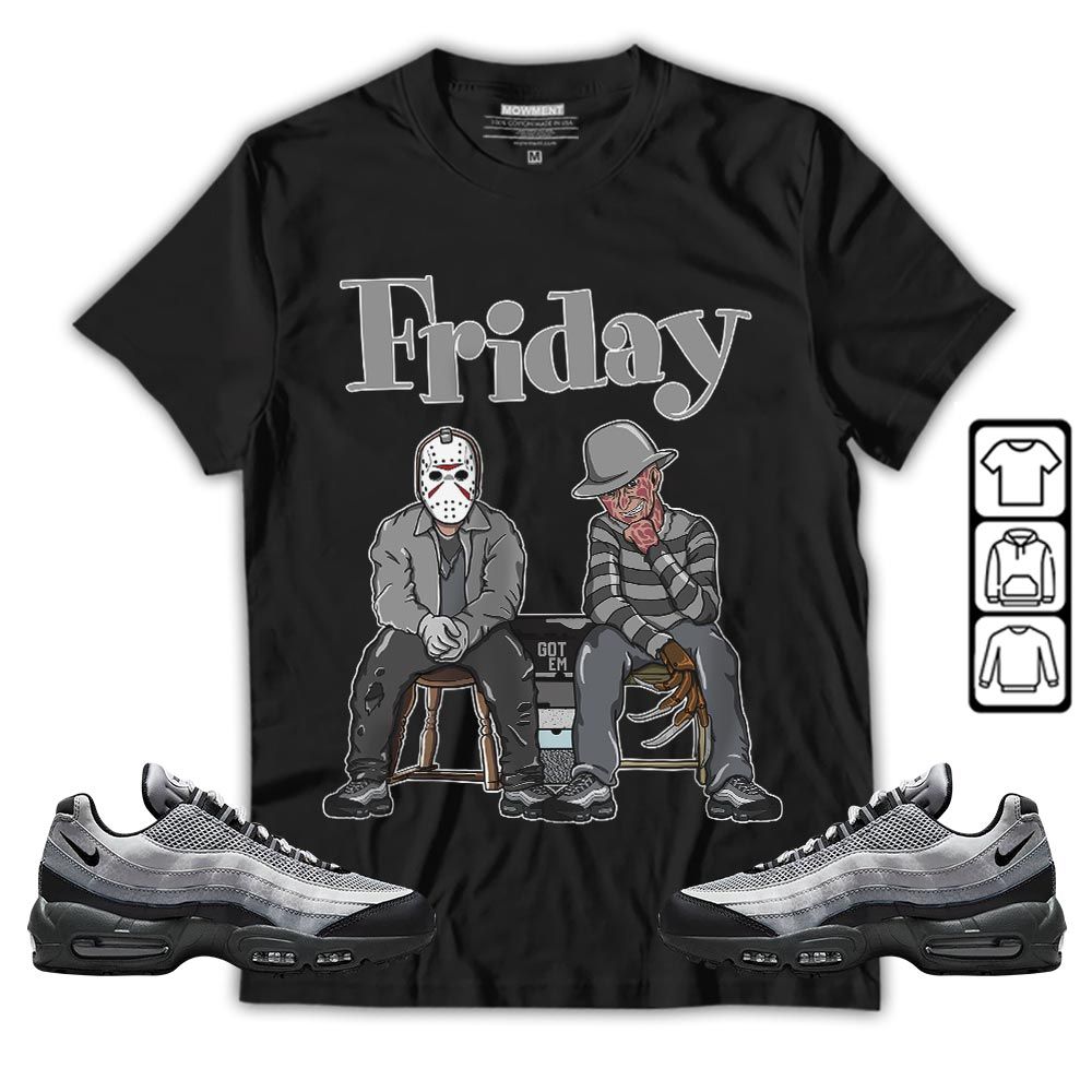 Friday Horror Sneaker Shirt Match 95 Reflective Safari Grey, Air Max 95 Reflective Safari MKO T-Shirt