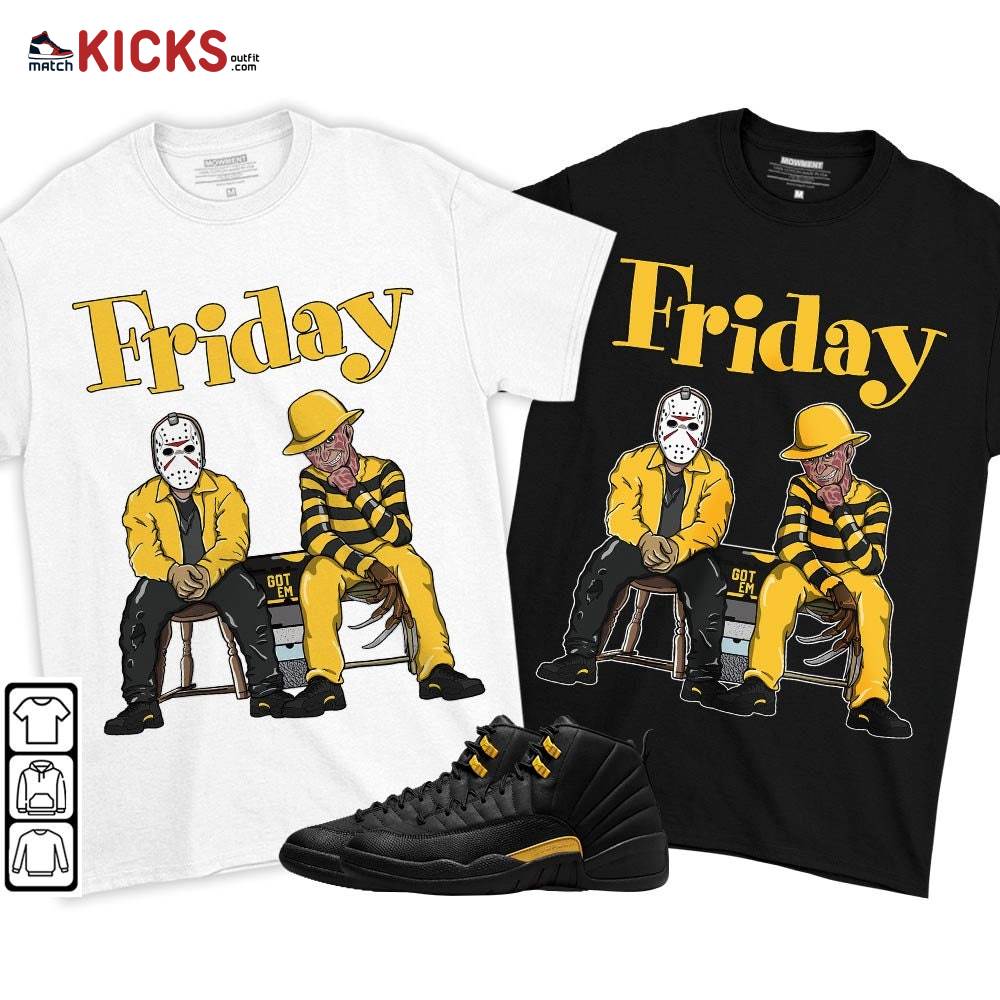 Friday Horror Sneaker Shirt Match Black Taxi 12s, Jordan 12 Retro Black Taxi MKO T-Shirt Friday Horror Sneaker Shirt Match Black Taxi 12s, Jordan 12 Retro Black Taxi MKO T-Shirt