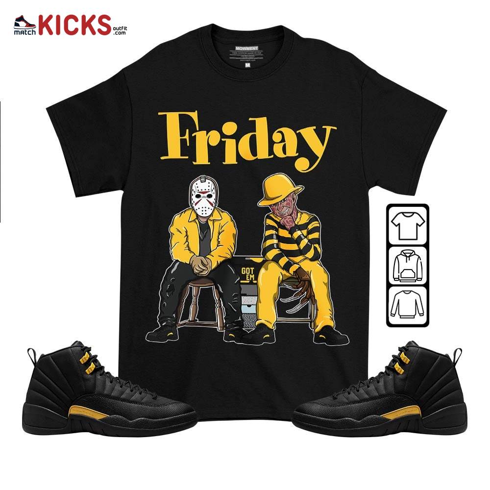 Friday Horror Sneaker Shirt Match Black Taxi 12s, Jordan 12 Retro Black Taxi MKO T-Shirt