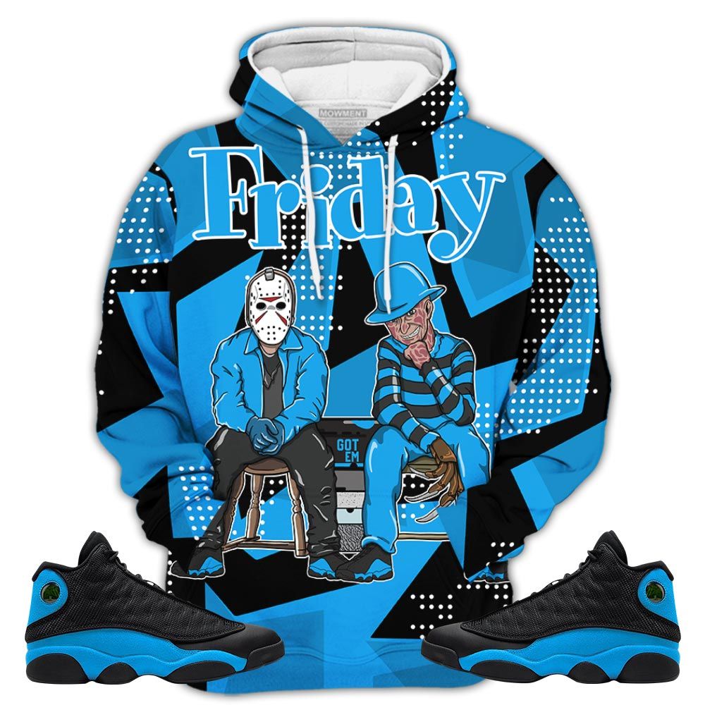 Friday Horror Sneaker Shirt Match Black University Blue 13S, Jordan 13 Black University Blue 2022 Hoodie Sweatshirt Tee All Over Print MKO Shirt Friday Horror Sneaker Shirt Match Black University Blue 13S, Jordan 13 Black University Blue 2022 Hoodie Sweatshirt Tee All Over Print MKO Shirt