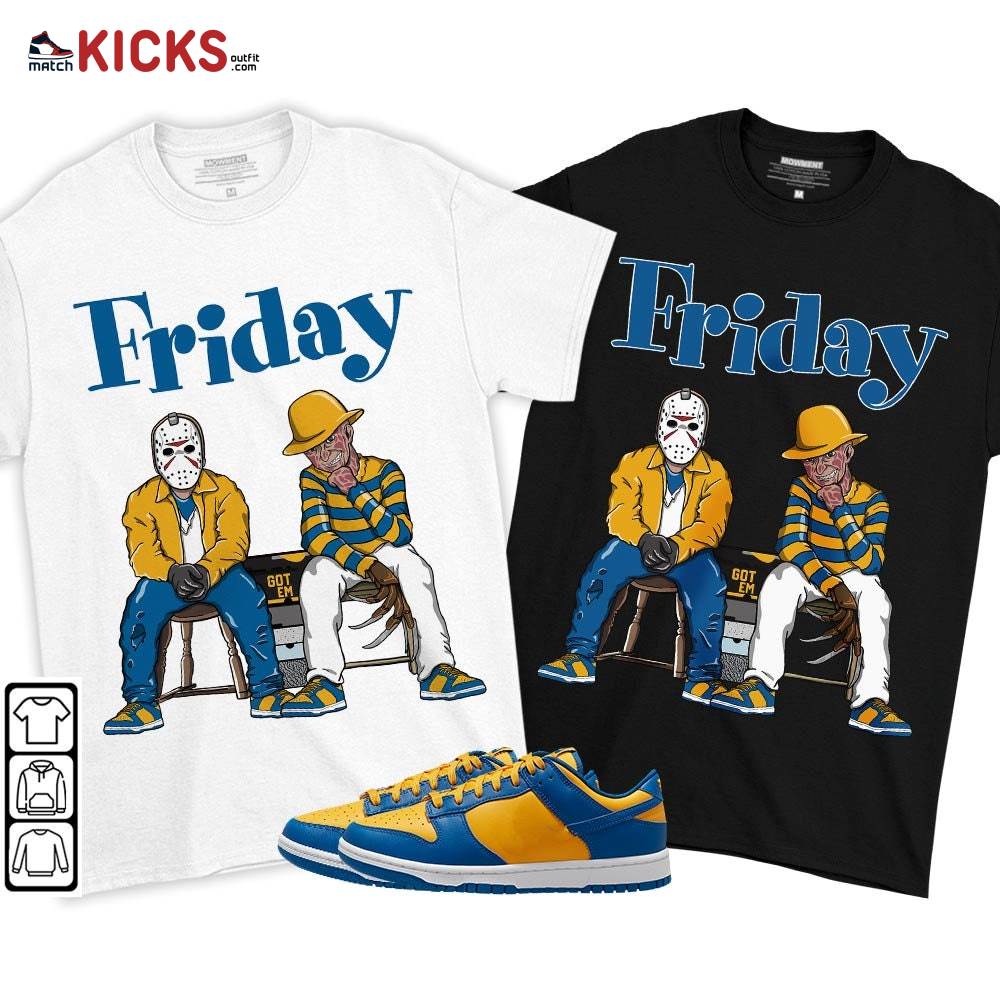 Friday Horror Sneaker Shirt Match Dunk Low Blue Yellow, Dunk Low Blue Jay MKO T-Shirt Friday Horror Sneaker Shirt Match Dunk Low Blue Yellow, Dunk Low Blue Jay MKO T-Shirt