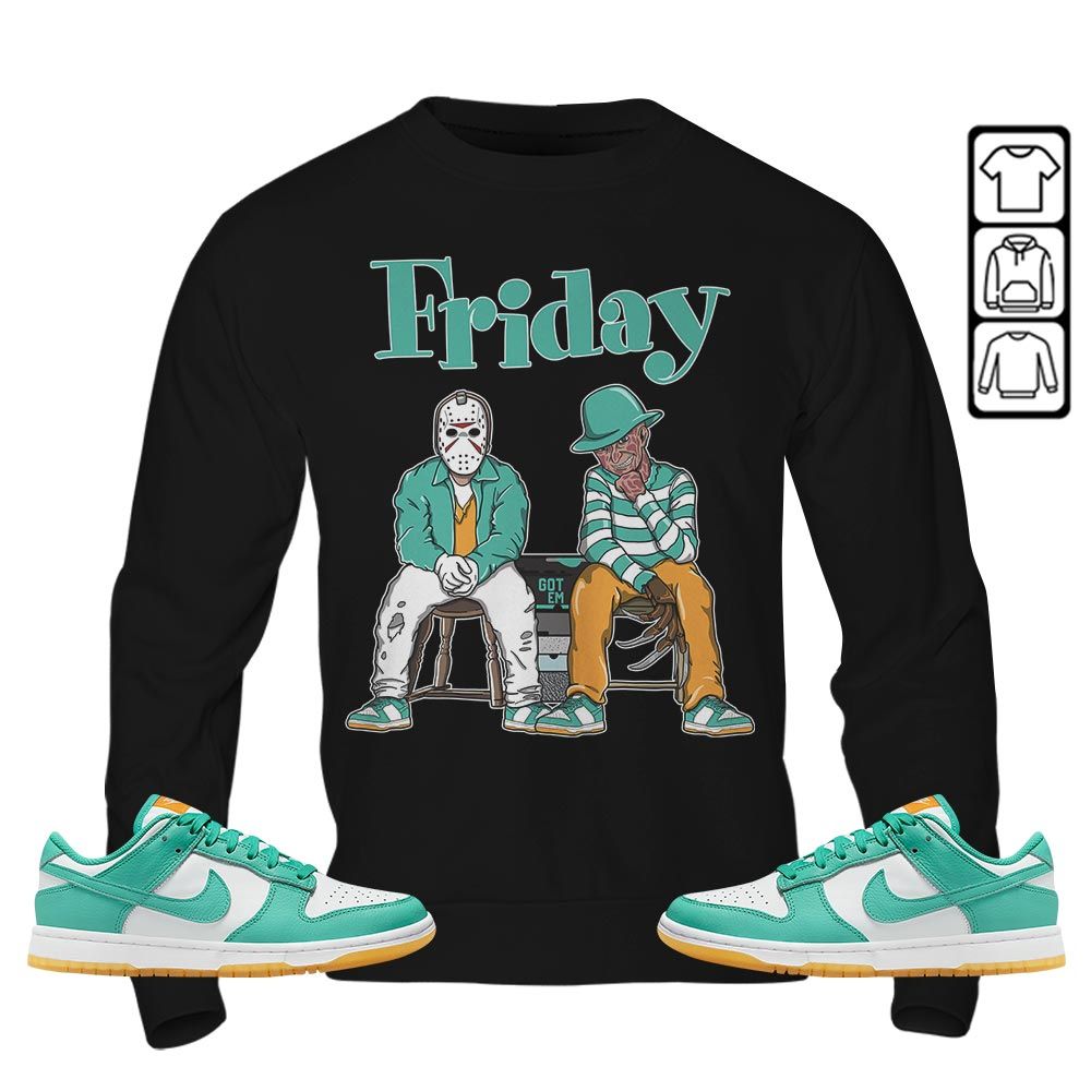 Friday Horror Sneaker Shirt Match Dunk Low Turquoise, Dunk Low Teal Zeal MKO T-Shirt Friday Horror Sneaker Shirt Match Dunk Low Turquoise, Dunk Low Teal Zeal MKO T-Shirt
