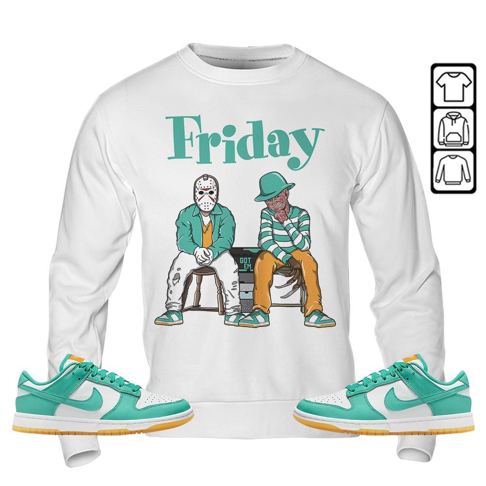 Friday Horror Sneaker Shirt Match Dunk Low Turquoise, Dunk Low Teal Zeal MKO T-Shirt Friday Horror Sneaker Shirt Match Dunk Low Turquoise, Dunk Low Teal Zeal MKO T-Shirt