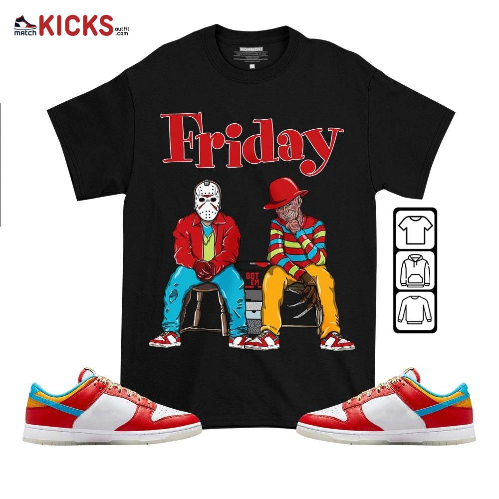 Friday Horror Sneaker Shirt Match Fruity Pebbles Shoes, Dunk Low Fruity Pebbles MKO T-Shirt Friday Horror Sneaker Shirt Match Fruity Pebbles Shoes, Dunk Low Fruity Pebbles MKO T-Shirt