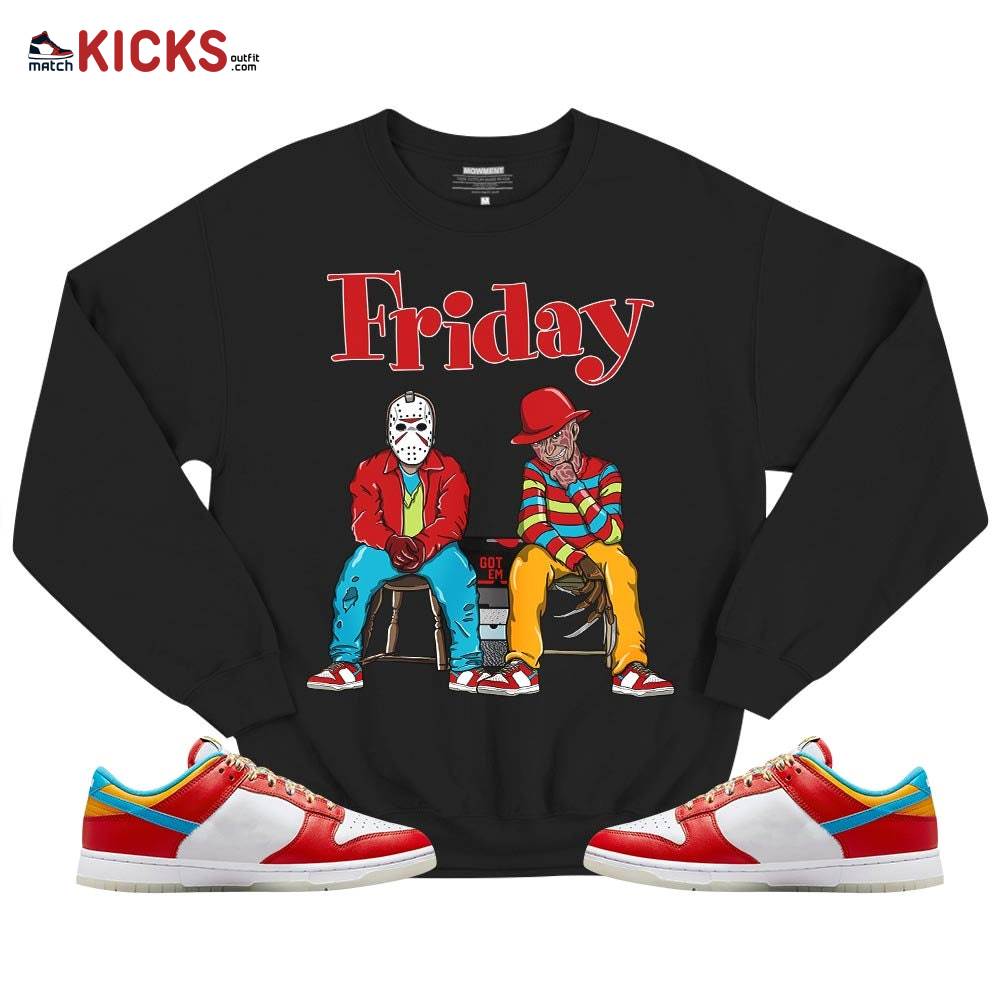 Friday Horror Sneaker Shirt Match Fruity Pebbles Shoes, Dunk Low Fruity Pebbles MKO T-Shirt Friday Horror Sneaker Shirt Match Fruity Pebbles Shoes, Dunk Low Fruity Pebbles MKO T-Shirt