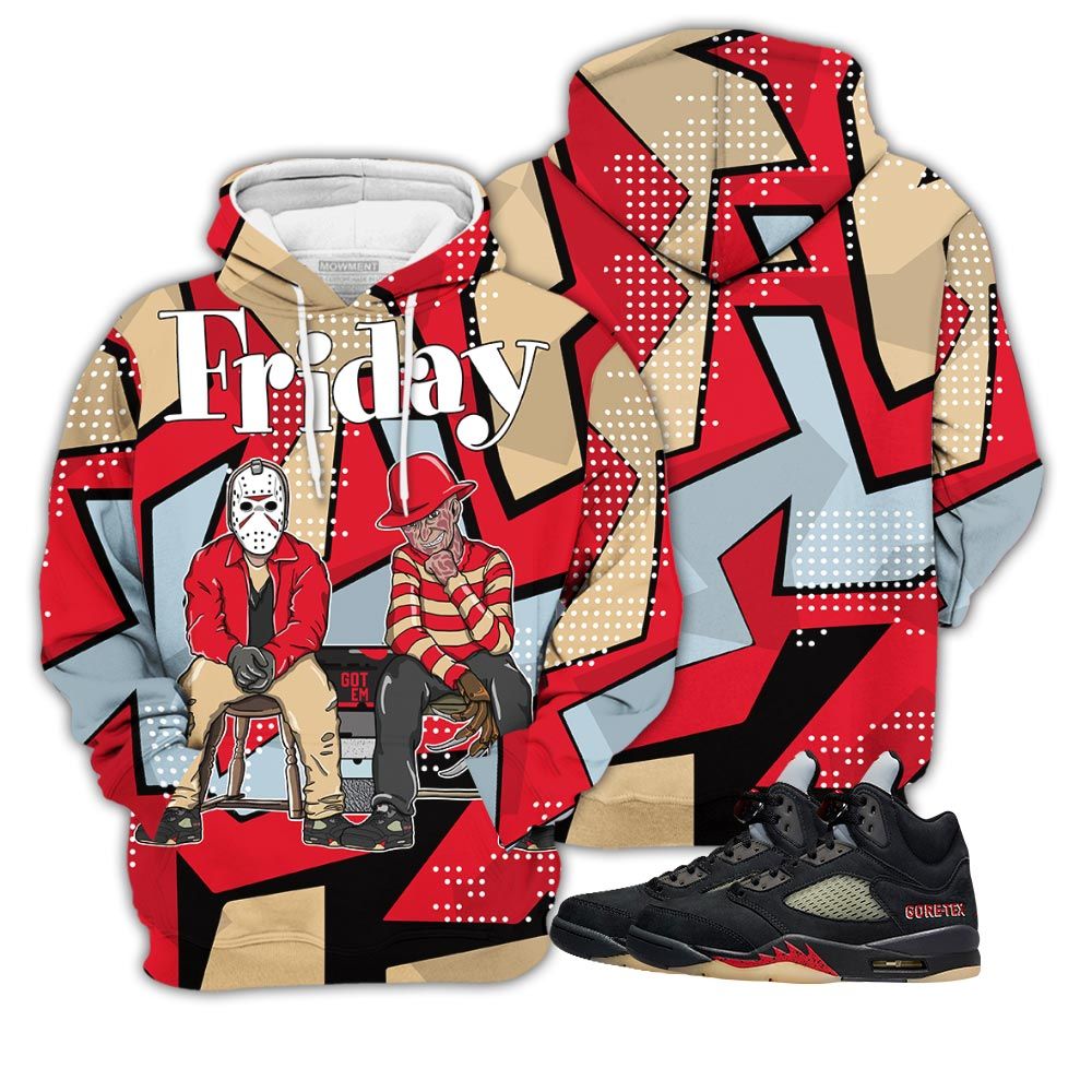 Friday Horror Sneaker Shirt Match Gore-Tex 5S, Jordan 5 Gore-Tex Off Noir Hoodie Sweatshirt Tee All Over Print MKO Shirt Friday Horror Sneaker Shirt Match Gore-Tex 5S, Jordan 5 Gore-Tex Off Noir Hoodie Sweatshirt Tee All Over Print MKO Shirt