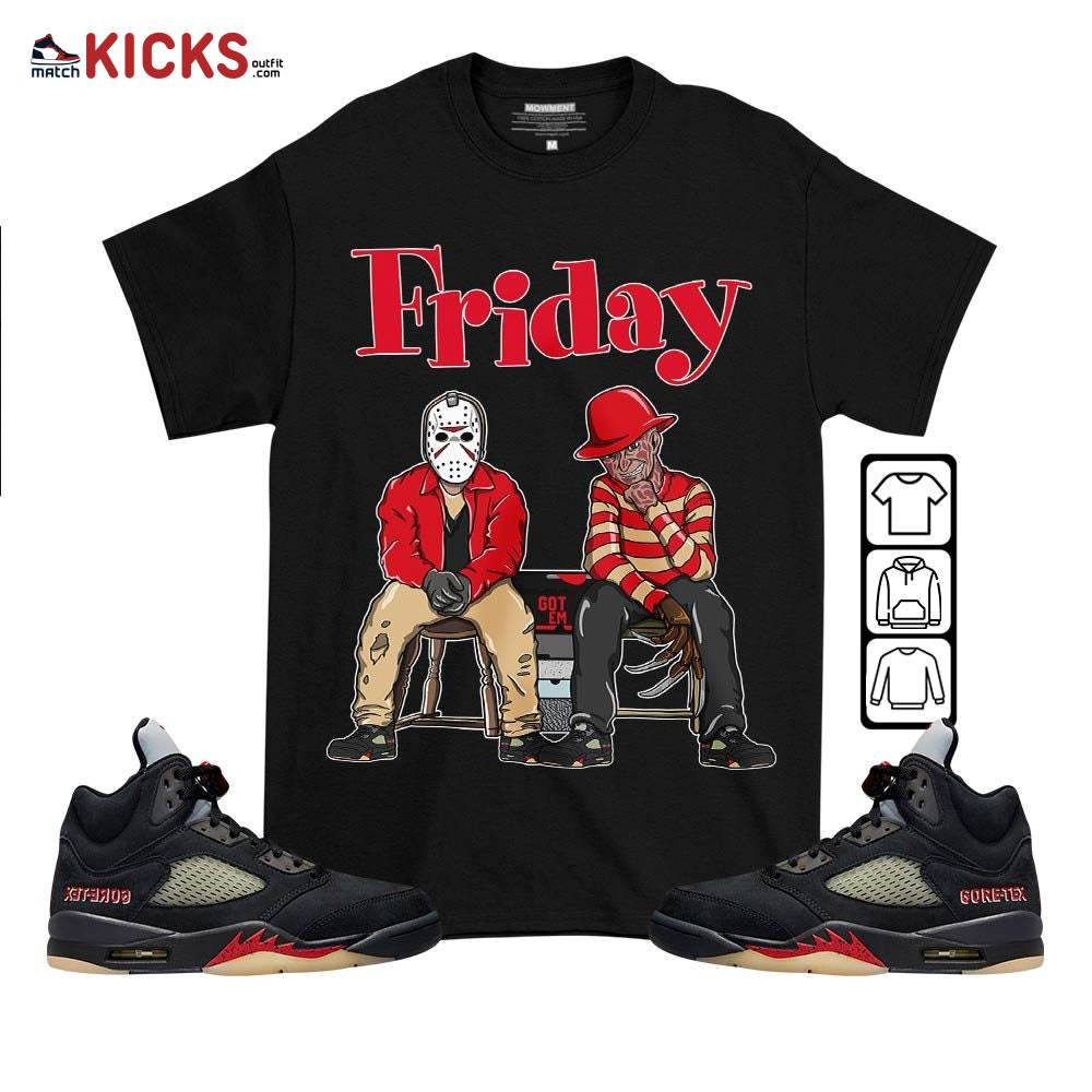 Friday Horror Sneaker Shirt Match Gore-Tex 5s, Jordan 5 GORE-TEX Off Noir MKO T-Shirt