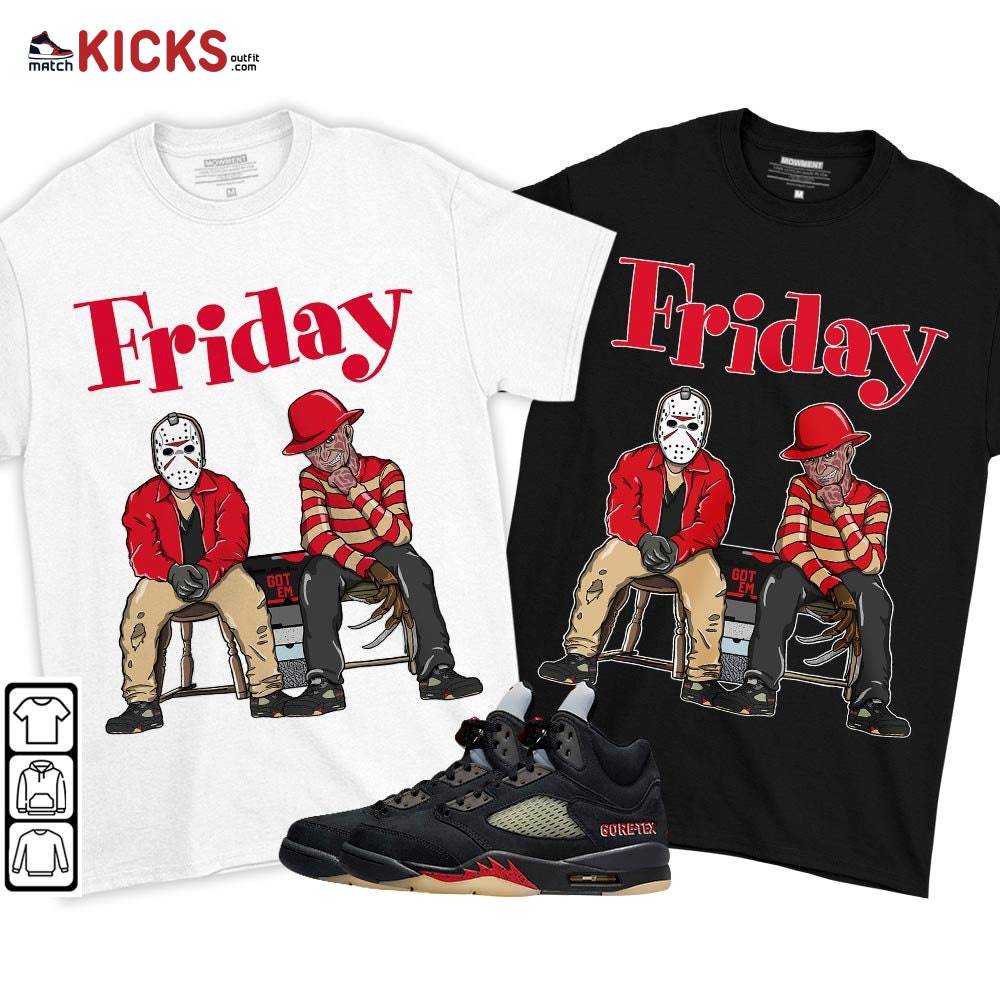 Friday Horror Sneaker Shirt Match Gore-Tex 5s, Jordan 5 GORE-TEX Off Noir MKO T-Shirt