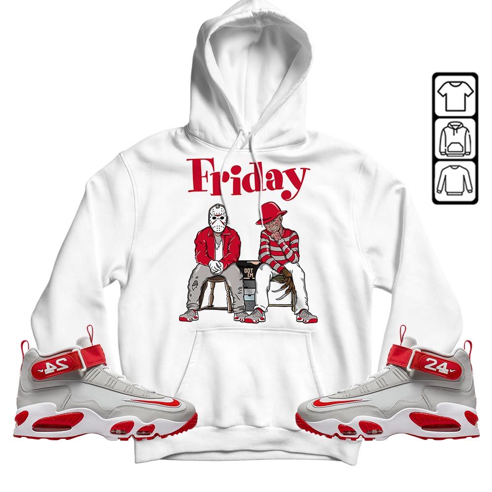 Friday Horror Sneaker Shirt Match Griffey Max 1 University Reds, Air Griffey Max 1 Gray Reds MKO T-Shirt