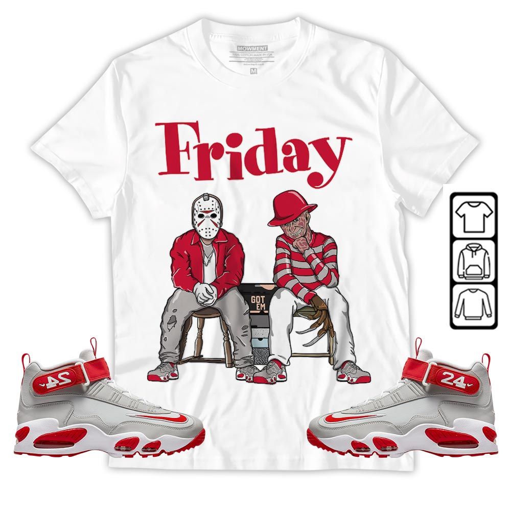 Friday Horror Sneaker Shirt Match Griffey Max 1 University Reds, Air Griffey Max 1 Gray Reds MKO T-Shirt Friday Horror Sneaker Shirt Match Griffey Max 1 University Reds, Air Griffey Max 1 Gray Reds MKO T-Shirt