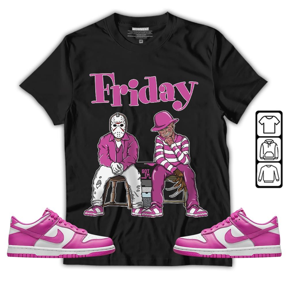 Friday Horror Sneaker Shirt Match GS Active Fuchsia, Dunk Low Active Fuchsia MKO T-Shirt