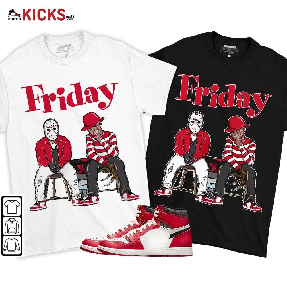 Friday Horror Sneaker Shirt Match High OG Chicago 1s, Jordan 1 Lost and Found Chicago MKO T-Shirt